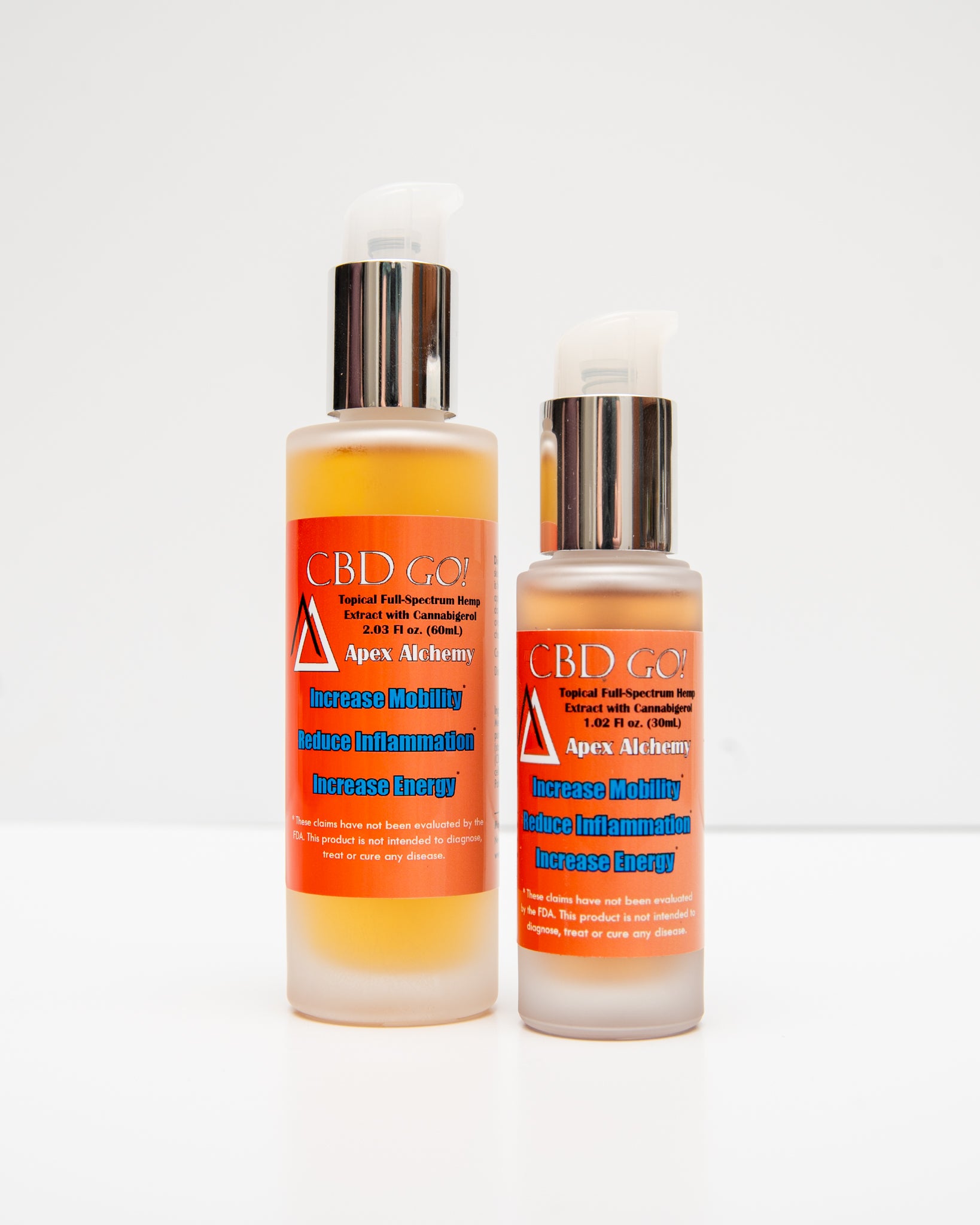 topical CBD and CBG gel product in 30mL and 60mL volumes