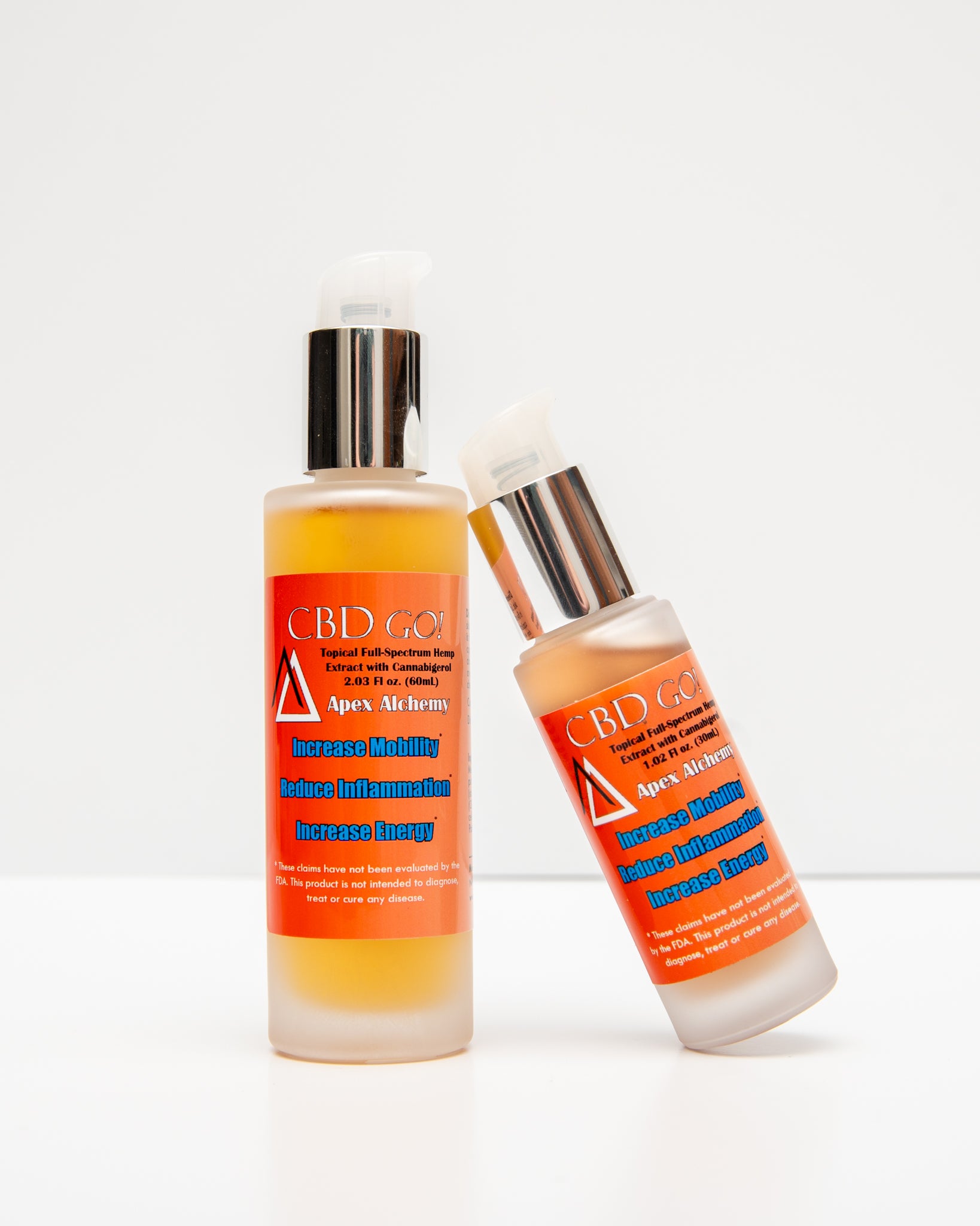 topical CBD and CBG gel product in 30mL and 60mL volumes