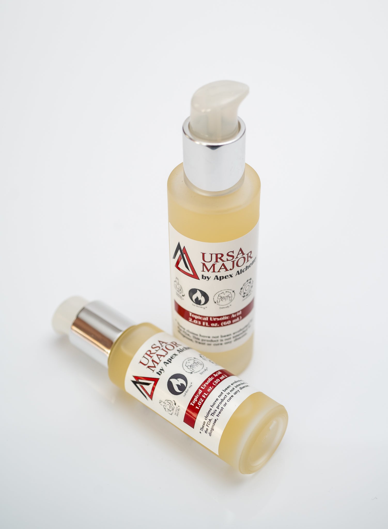 topical ursolic acid gel product in 30mL and 60mL volumes