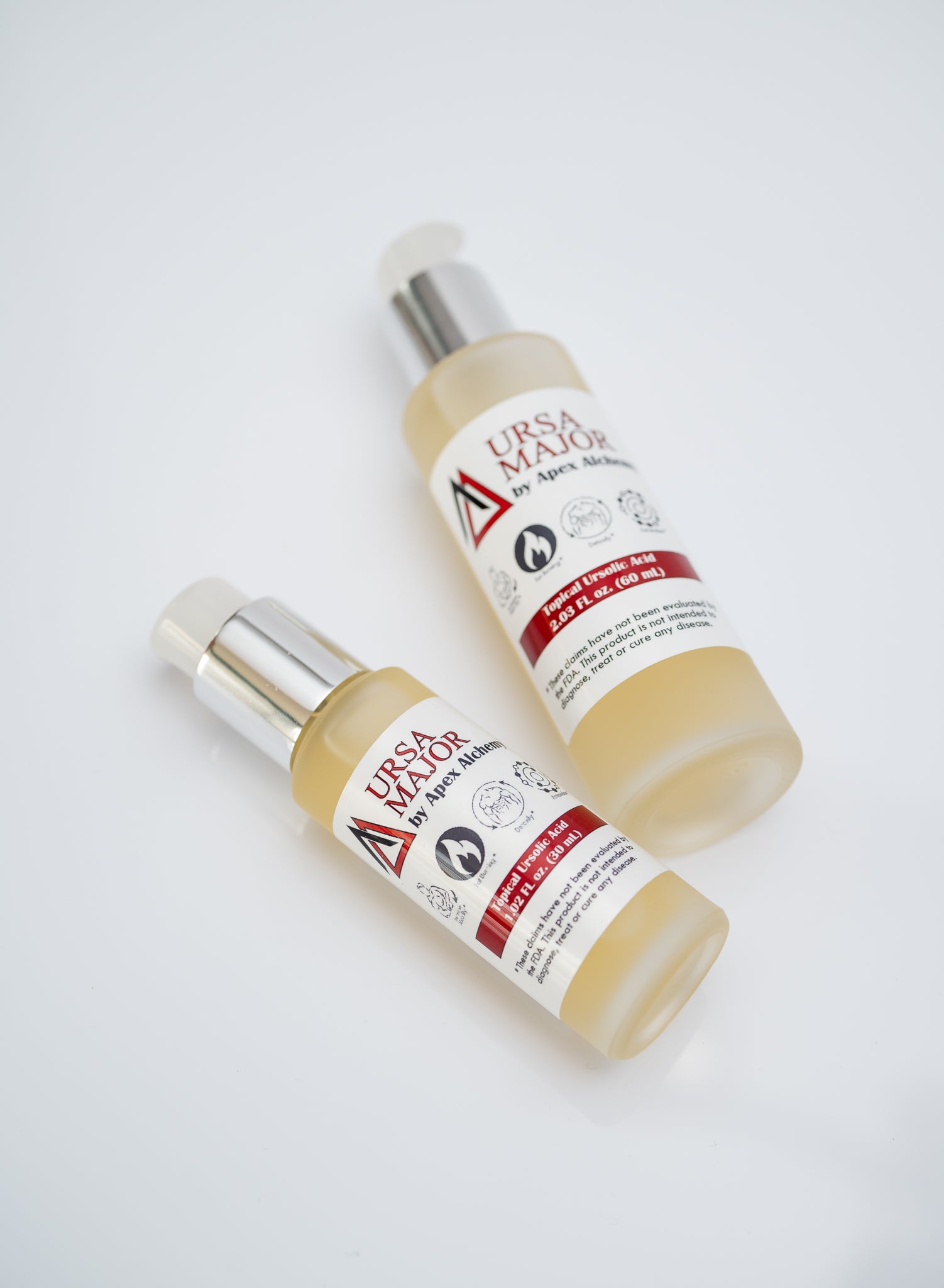 topical ursolic acid gel product in 30mL and 60mL volumes